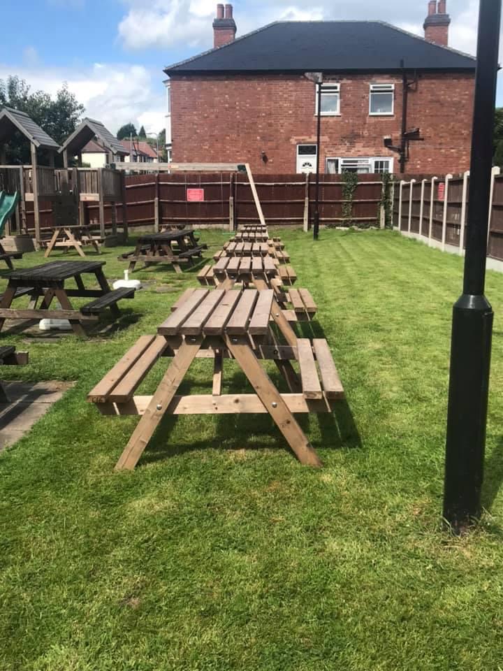 Pressure treated picnic bench for schools restaurants events